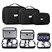 BUBM Cable Organizer Bag 3pcs Electronics Travel Organizer for Hard Drives, Cables, Phone, USB, SD Card（2 Year Warranty (Black, L)