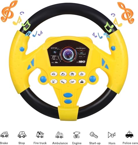 Image of Premium Kids Steering Driving Wheel Funny Interactive Driving Wheel with Music (Multi-Colour)