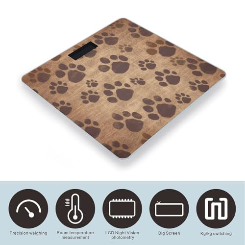 Báscula digital inteligente Paw Prints Art para baño miniatura 3