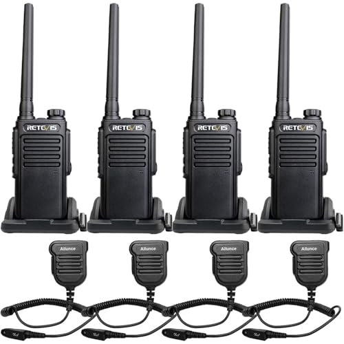 Retevis RT47 2 Way Radios UHF VOX Waterproof Encryption Scan with Speaker Mic Channel Lock Walkie-Talkies Hiking Hunting Cruise Ship Outdoor (4 Pack)