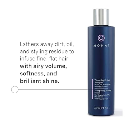 MONAT Volumizing Revive Shampoo Infused w/Rejuveniqe Weightless Shampoo for Fine, Flat Hair Amplifies Volume, Adds Softness, Shine Cleanses and Protects with UV Defense Net Wt 237ml (8 fl oz)
