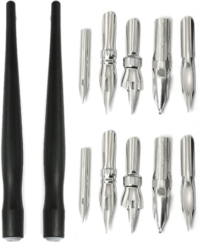 Federhalter Set Kalligraphie Mit 10 Federn - Zeichenfeder Für Comics & Lettering