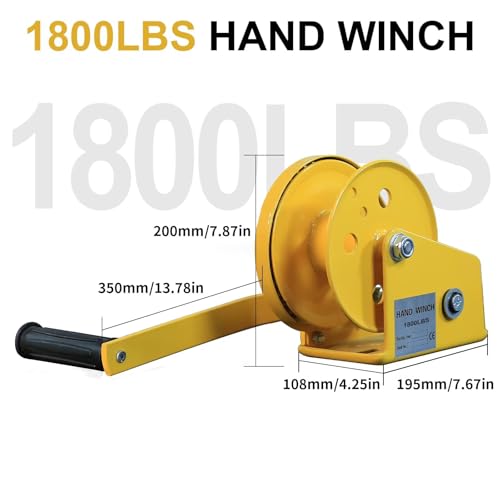 Winche manual portátil 1800 lbs sin cable miniatura 2