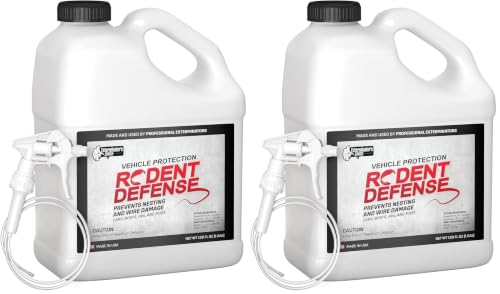 Exterminators Choice Mice & Rat Protection Spray - 128 Fl Oz Vehicle Protection & Outdoor Mouse Control - Natural Peppermint Formula & Peppermint Oil - Easy Application & Gallon Spray (Pack of 2)