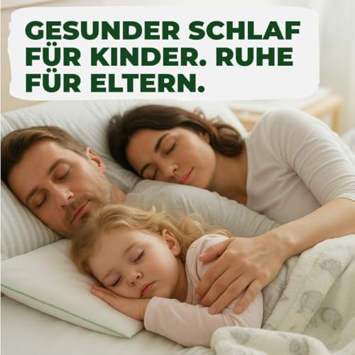 Welldora Kinderkissen 40x60 cm – flaches Kinderkissen (1–6+ Jahre), antibakteriell & antiallergisch, 100% Baumwollbezug, Oeko-TEX® Zertifiziert, waschbar & liebevoll gestaltet