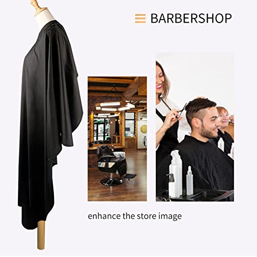 Capa de barbeiro profissional à prova d'água com fecho de pressão ajustável, capa de corte de cabel