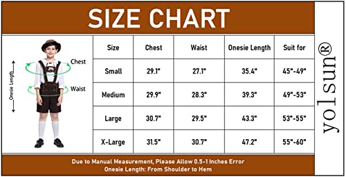 Yolsun Lederhosen Costume For Kids, Boys' Oktoberfest Role Play, German Dresses For Oktoberfest (L, Brown) #TOP5