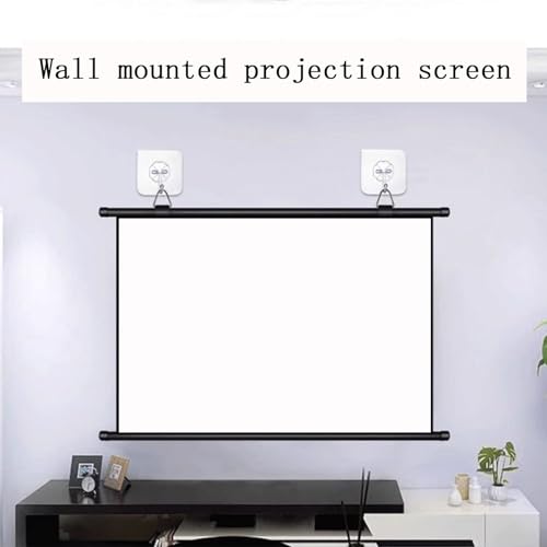 Pantalla de proyector manual 72 pulgadas 16:9 blanca miniatura 2