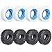 AllinRC 1.9 Crawler Tires and Dual Stage Foams Closed Cell Inner/Soft Outer Foam Inserts for RC Crawler Car Traxxas TRX4 TRX6 Axial SCX10 II Redcat Gen8 (8-Pack)