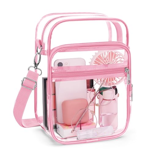 Image of Blvornl Clear Crossbody Bag with Adjustable Shoulder Strap, Stadium Approved PVC Purse Bag, Messenger Bag