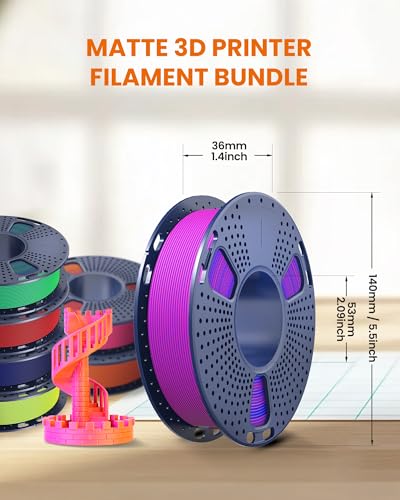 Image of TECBEARS Matte PLA Dual Colors, 2kg Bundle, E2501, 0.25kg /Spool, 8 Packs