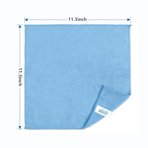Image of HOMEXCEL Blue Microfiber Cleaning Cloth, 8 Pack Cleaning Towels for Kitchen, Lint Free, Scratch-Free, Highly Absorbent, and Reusable Cleaning Rags for House, Window and Glass, Cars, 11.5 X11.5 inch
