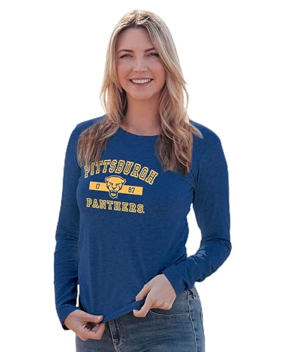 Camiseta de manga larga NCAA Blue 84 de color del equipo atlético XL para mujer
