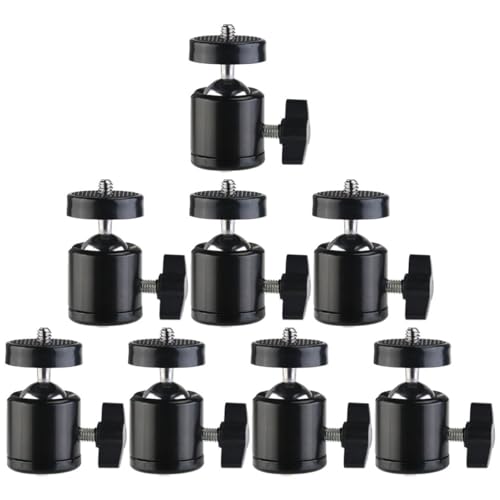 HEMOTON 8pcs Camera Mount Ball Heads Mini Ball Heads for Tripod Dslr Accessory 360° Rotation Sturdy Metal Camera Stand Mount
