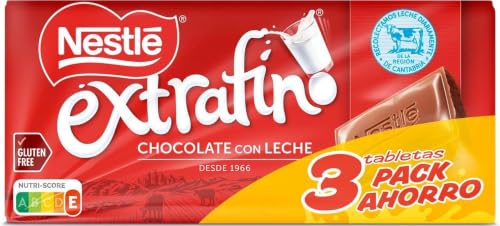 Nestlé Extrafino Tableta Chocolate Leche 3x125g | tableta de chocolate con leche