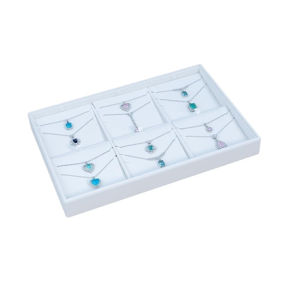 CLQYXRMVC Jewelry Organizer Stand Six Compartment White Jewelry Box Home Storage Ring Earring Bracelet Tray Necklace Display Stand