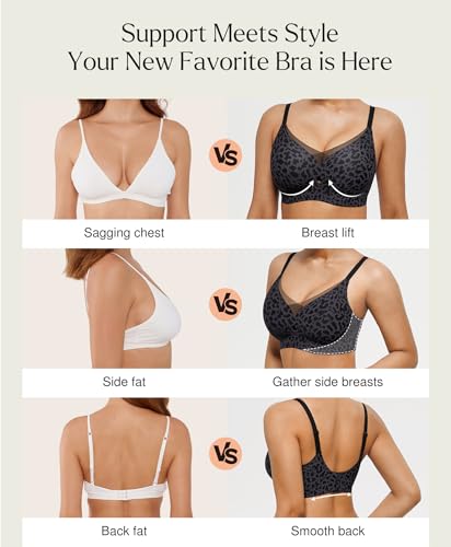 Image of Popilush Wireless Push Up Bra Comfortable Supportive Everyday Bras