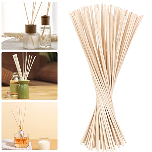 BUZIFU Lot de 100 bâtons diffuseurs de Parfum en Bois et rotin - Bâtons de Rechange pour diffuseur d'huiles aromatiques (30 x 3 mm)