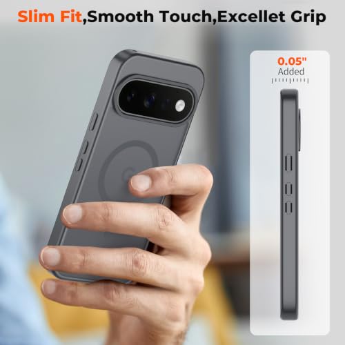 Image of SUPFINE Magnetic for Google Pixel 11 Case - Titanium Gray | With Screen Protector,Translucent Matte,Built-in Magnets,Military Grade Drop Protection,Shockproof Phone Cover