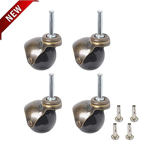 Anyke - Ruedas giratorias de Repuesto para Muebles (50 mm, con vástago Largo de 0,24 x 1,14 Pulgadas, 4 Unidades)