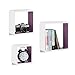 Relaxdays 10021793_749 Set 3 Mensole da Muro, Cubi da Parete, Forma Quadrata, per Cameretta, Cucina, Legno MDF, Bianco/Viola