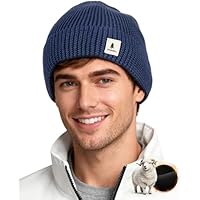 GoSkala Gorro Beanie Lana Merino Hombre con Forro Polar, Gorro