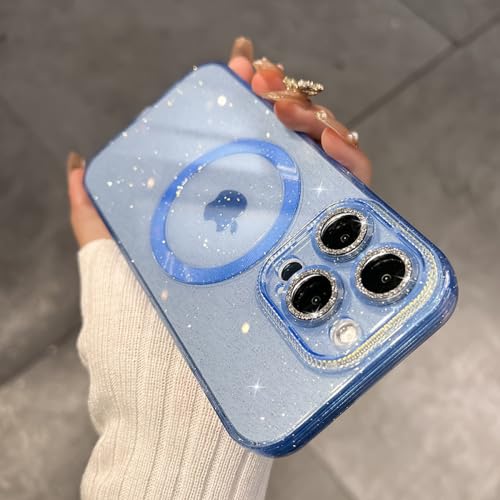 Étui iPhone 14 Pro avec lentille en verre et paillettes de diamant ENILSA luxe