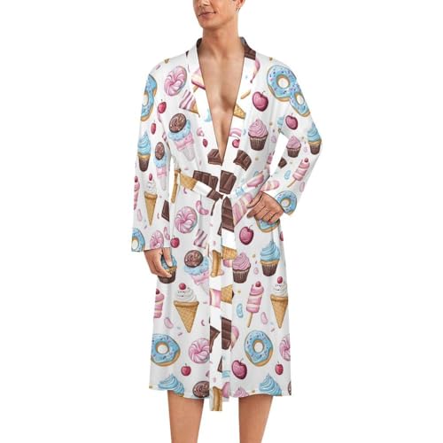 Vêtements de nuit homme style peignoir léger en motif donut idéal contre la chaleur