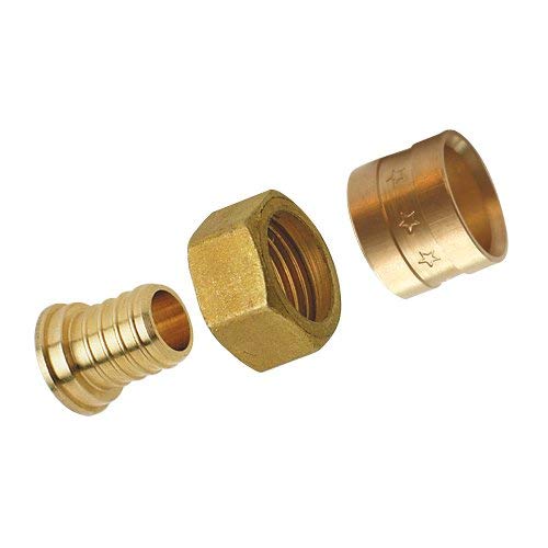 Dipra Raccord PER à Glissement Droit à Ecrou Tournant, Femelle F15/21, diamètre 12mm Or Cover