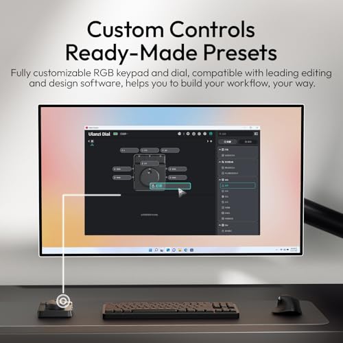 Image of ULANZI D100H Dial Elite Keyboard, Video Edit Controller Macro Keyboard 7 in 1 Power Customer Keys
