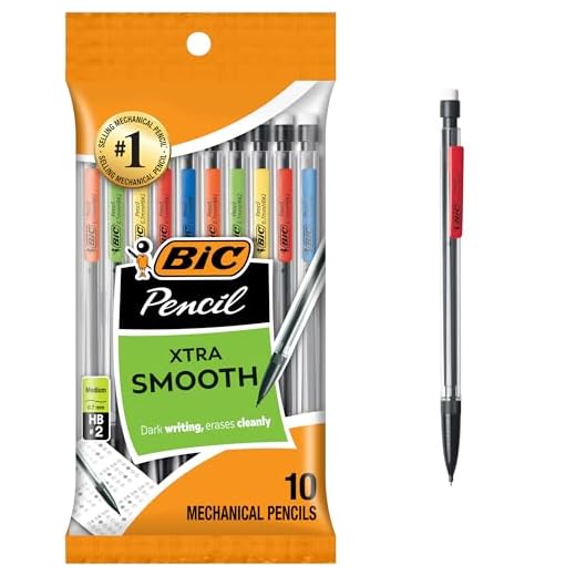 BIC Xtra-Smooth Mechanical Pencils with Erasers, Medium Point (0.7mm), 10-Count Pack, Bulk Mechanical Pencils for School or Office Supplies