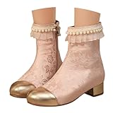 ▶Material: Das Obermaterial besteht aus Bestickter Satin--Material, Glatt und weich, Leicht und atmungsaktiv ist und einen gewissen Glanz und Haltbarkeit aufweist