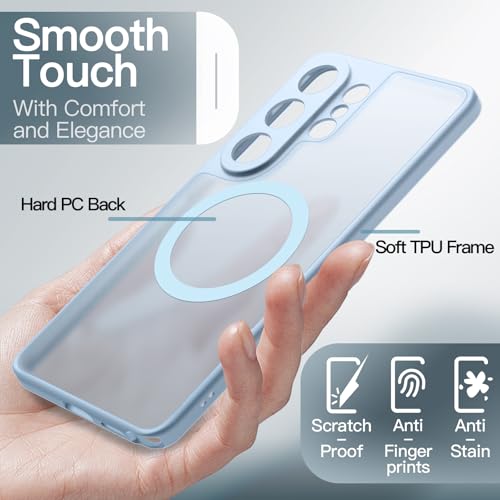 Image of JETech Magnetic Cover Case for Samsung Galaxy S26 Ultra, Compatible with MagSafe, Camera Lens Full Protection, Translucent Matte Back Shockproof Phone Cover (Omphalodes)