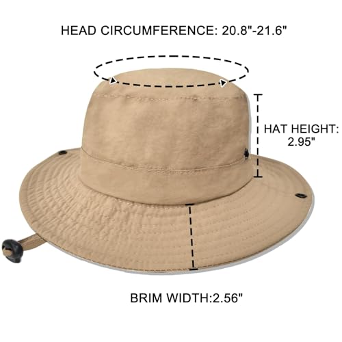 Image of Outdoor Kids Sun Hat UPF 50+ Quick Dry Foldable Bucket Hat Lightweight Adjustable Fishing Safari Hat for Girls and Boys