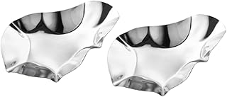 Frcolor 2個 ステンレス製生牡蠣用ディップ皿 耐高温 焼き用貝殻型小鉢 オーブン 炭火対応 丈夫で錆びにくい調理用ボウル