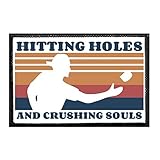 Hitting Holes and Crushing Souls | Hook and Loop Attach for Hats, Jeans, Vest, Coat | 2x3 in | by...