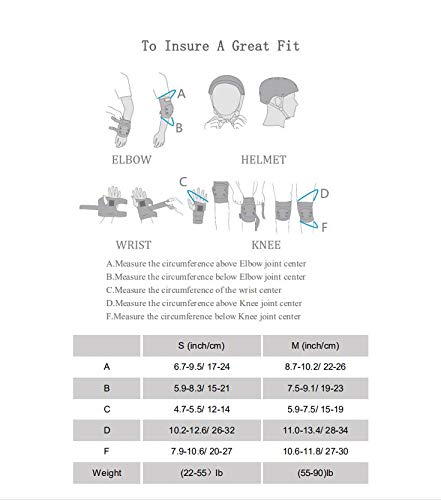 image for DOMEANYWAY Knee Pads for Kids/Youth, Protective Gear Set with Elbow Pa