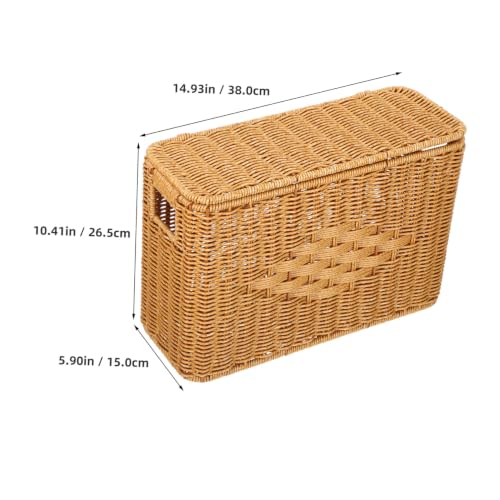 Boîte en panier tressé naturel YARNOW de forme allongée pour ranger