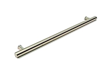 36 Inch Round Shape Stainless Steel Modern Contemporary Entry Door Handle Towel Bar Ladder Pull Shower Glass Sliding Barn Door Entrance Interior Exterior Door Pull Push Brushed Nickel Satin Finish