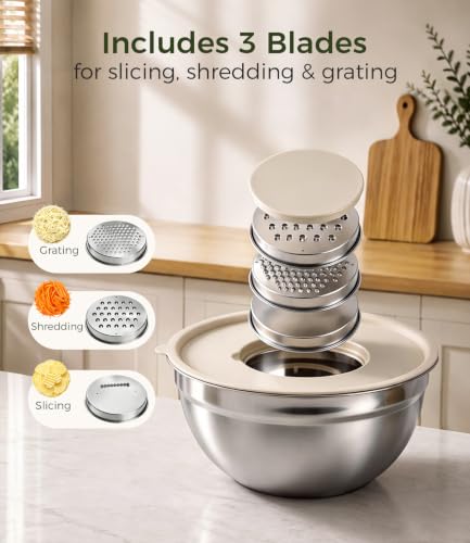 RFAPPMV Stainless Steel Mixing Bowls: 6-Piece Prep & Storage Set with Lids - image 3