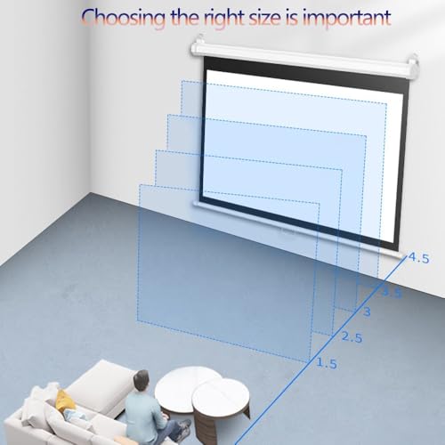 Pantalla Manual para Proyector 72" 4:3 Retráctil con Bloqueo miniatura 4