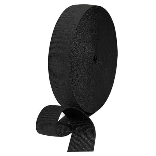 HERZONE 20M Gummiband 3.5cm breit Elastisches Band schwarz Stark Elastische Gummilitze Gummizug Hosengummi Heimtexilien Nähzubehör Gummiband DIY Basteln (schwarz, 3.5cm)