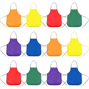 lyivßuy Children’s Artists Fabric Aprons – Classroom,Kitchen, Community Event, Crafts