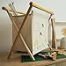Hobby Gift Collapsible Yarn Caddy, Foldable Knitting & Crochet Storage Organiser with Wooden Frame and Fabric Bag