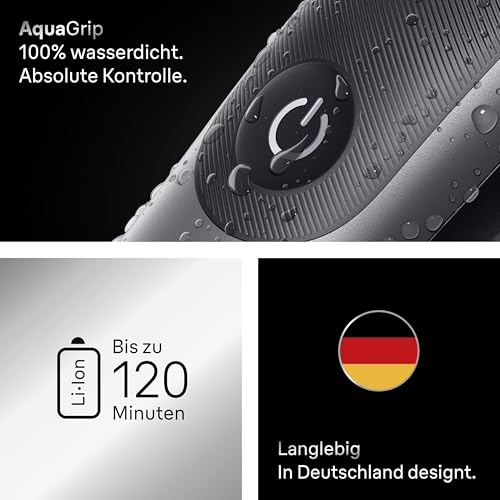 Braun All-in-One Series 7, 18-in-1 Multigroom, Barttrimmer, Nasenhaartrimmer, Haarschneidemaschine für Gesicht, Kopf und Körper, 120 Min Akku, 14 Längen (0.1–21 mm), Wasserdicht, AIO7585, Grau