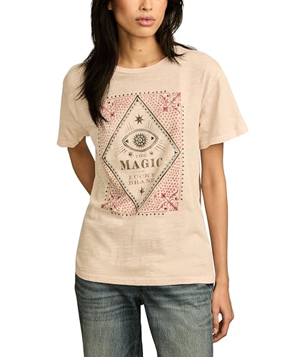 T-Shirt Magic Eye Boyfriend Lucky Brand coupe ample pour corriger la silhouette