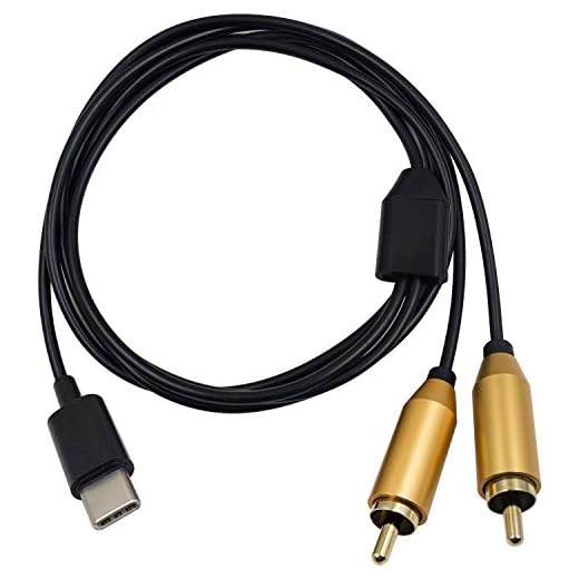 Duttek USB C till 2 RCA-ljudkabel, USB typ C hane till 2 RCA hona stereo ljud Y splitter adapterkabel för USB-C-enheter 80 cm/2,6 fot