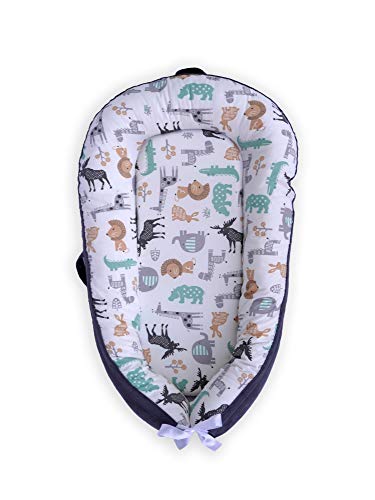 Moosey Baby - Baby Lounger Set, Breathable Cotton Baby Nest, Machine Washable Baby Co Sleeper, Adjustable Design, with Extra Water Resistant Mattress Cover.