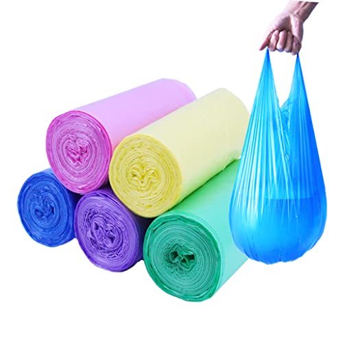 BAIYEUSO 100 Count 4 Gallon Trash Bags Small Colorful Garbage Bags with Handle for Home Office Bathroom Trash Can