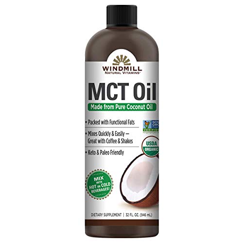 Windmill USDA Certified Organic MCT Oil from Pure Coconut Oil, 32 Ounces